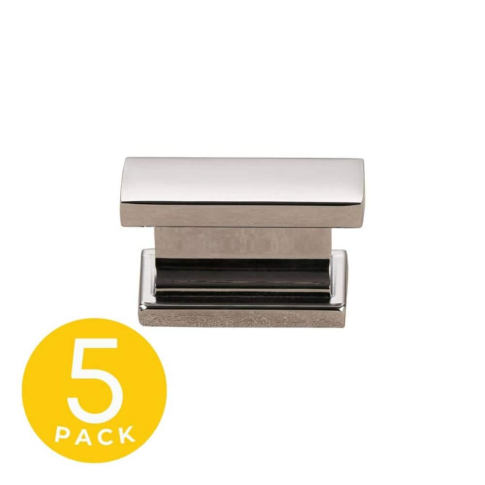 Hexa Series 1 in. Modern Polished Chrome Rectangle Cabinet Knob (5-Pack) - Hercitys