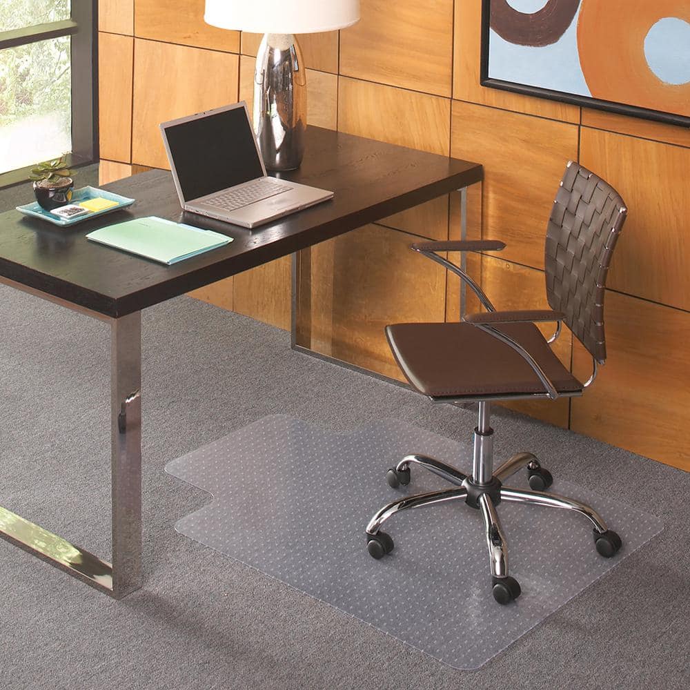 EverLife Chair Mat for Flat to Low Pile Carpet 36 in.x 48 in. with Lip Clear - Hercitys