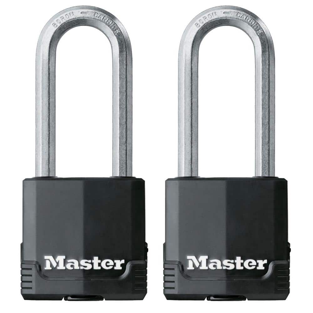 Heavy Duty Outdoor Covered Padlock with Key, 2-1/8 in. Wide, 2-1/2 in. Shackle, 2 Pack - Hercitys