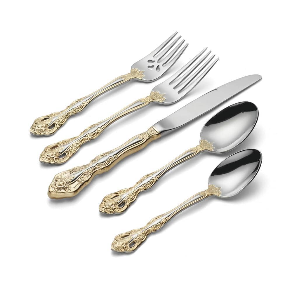 Golden Michelangelo 20-Piece Silver 18/10-Stainless Steel Flatware Set (Service For 4) - Hercitys