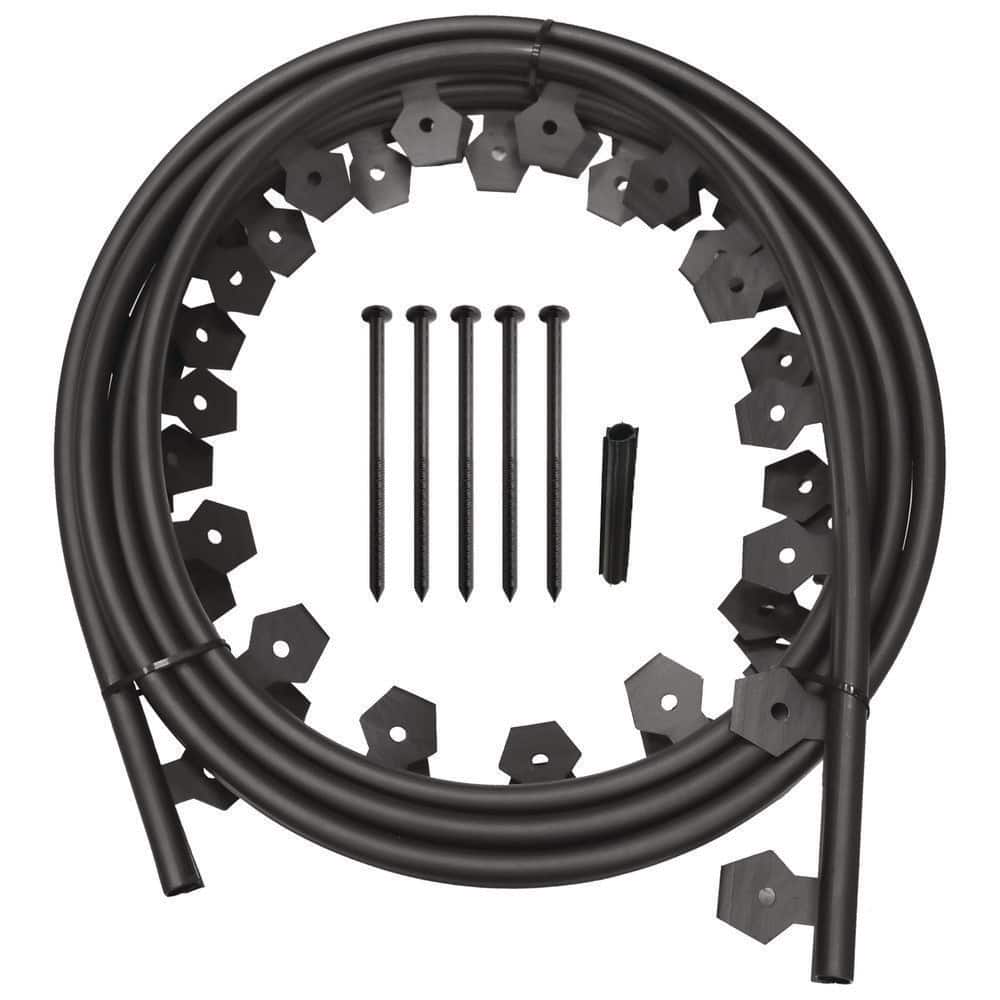 Dig-Free Classic 20 ft. x 1.25 in. Black Plastic No Dig Landscape Edging Kit - Hercitys