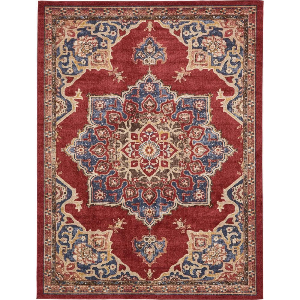Utopia Helios Burgundy 9′ 0 x 12′ 0 Area Rug - Hercitys