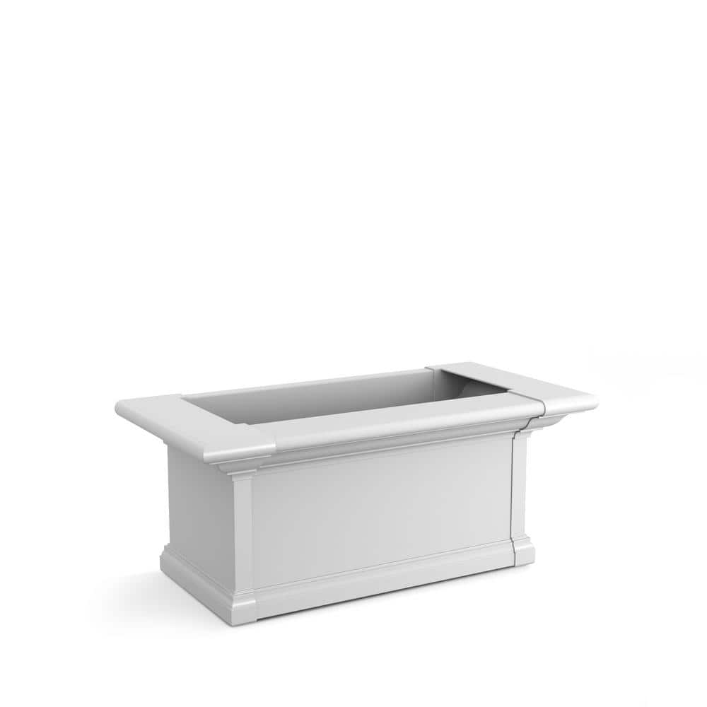 Yorkshire 24 in. x 12 in. Self Watering White Vinyl Window Box - Hercitys