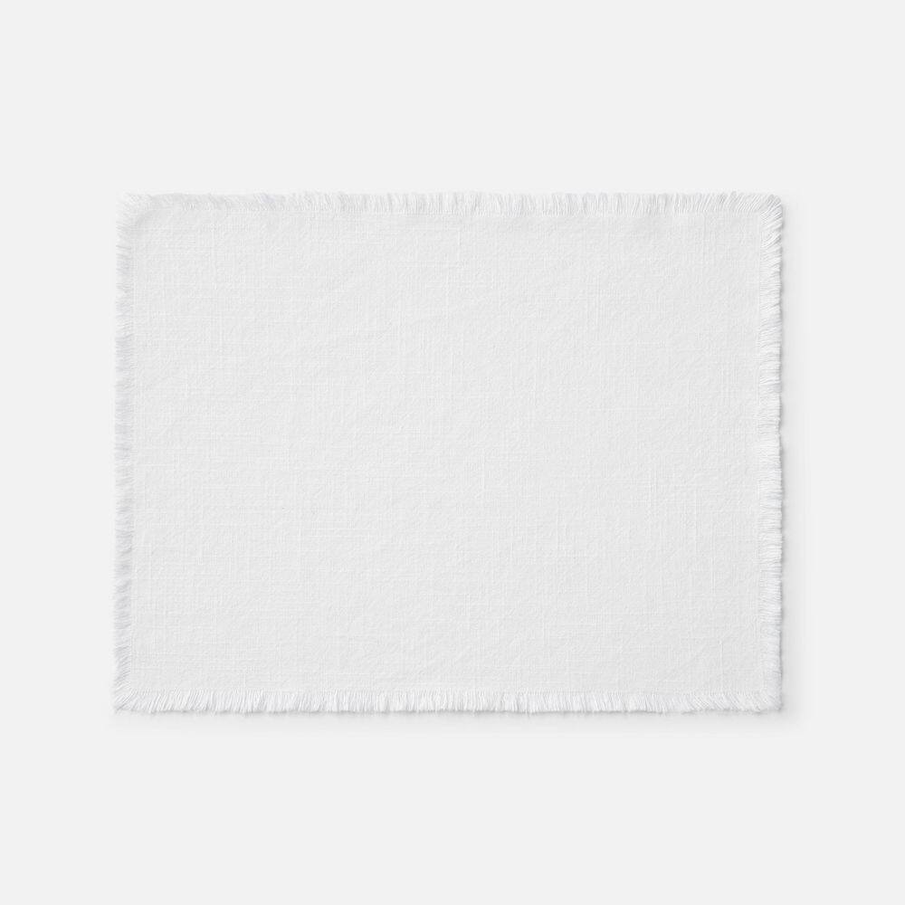 Company Cotton Solid Fringe 20 in. x 14 in. White Placemat (Set of 4) - Hercitys