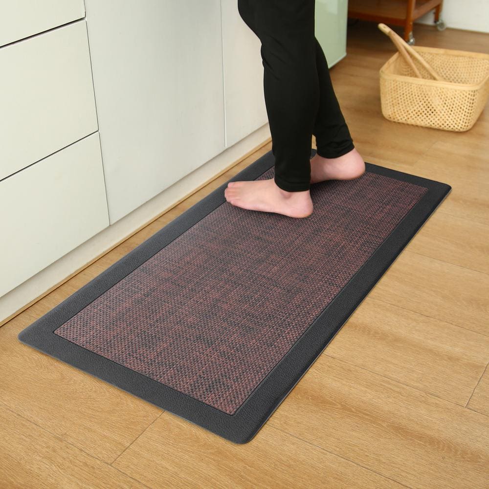 Piermont Burgundy 20 in. x 39 in. Anti-Fatigue Kitchen Mat - Hercitys