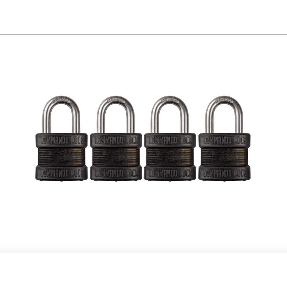 Blackout High Security 1-3/4 in. Keyed Padlock Outdoor Weather Resistant Military-Grade W 1-1/8in. Shackle (4-Pack) - Hercitys