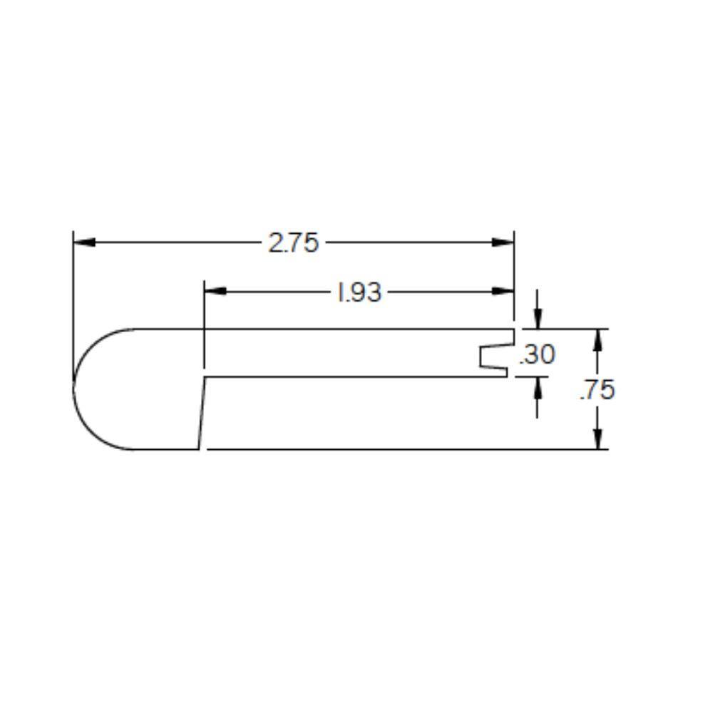 Aconite 0.3125 in. Thick x 2.78 in. Wide x 78 in. Length Hardwood Stair Nose - Hercitys