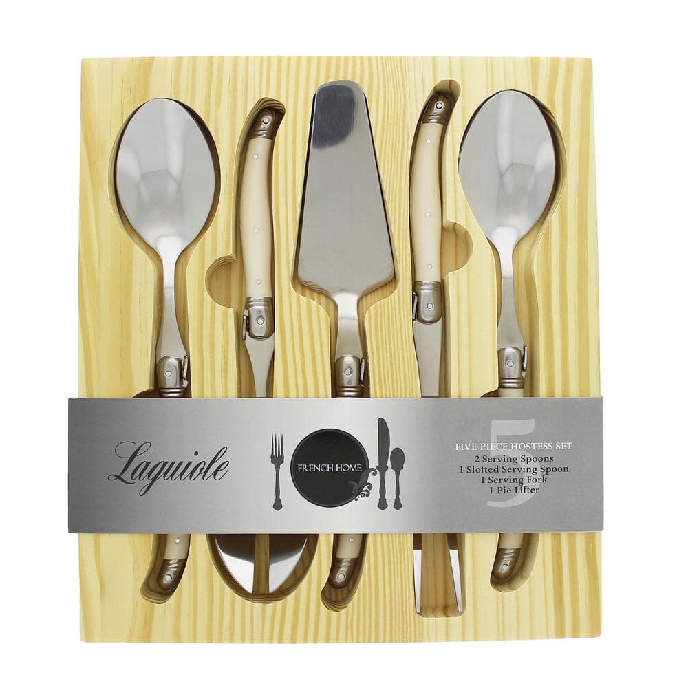Laguiole 5-Piece Hostess Flatware Set – Faux Ivory - Hercitys