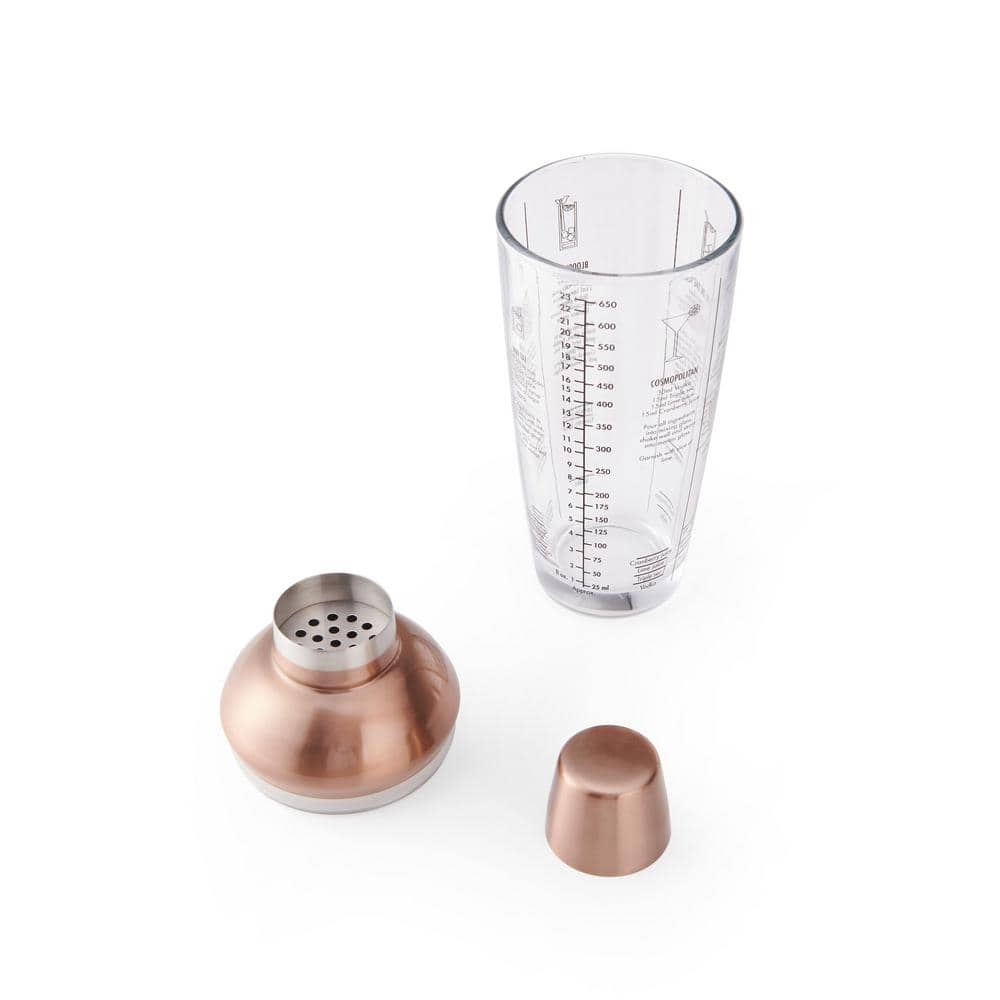 650-ml Recipe Cocktail Shaker, Glass/Stainless Steel - Hercitys
