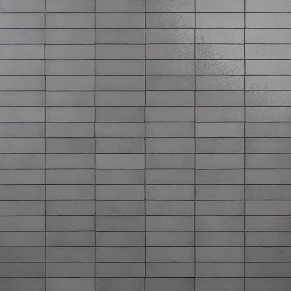 Vibe Fossil Gray 2.36 in. x 7.87 in. Glossy Lava Stone Cement Subway Wall Tile (3.88 sq. ft./Case) - Hercitys