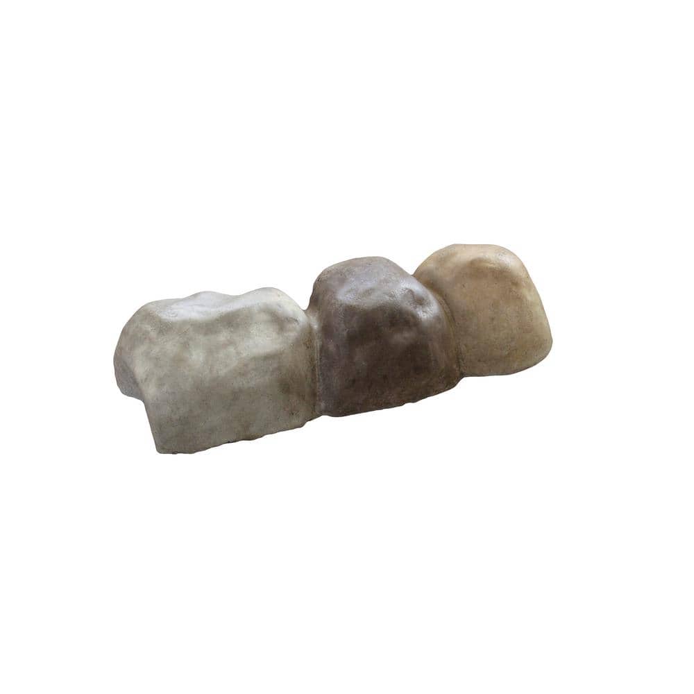 Edgestone 4 in. x 12 in. x 3 in. Multi-Colored Concrete Overlapping RIVER ROCK Edging (10-Pack) - Hercitys