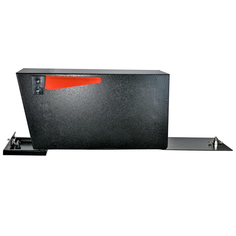 Street Safe Latitude Front/Rear Locking Black Post Mount Mailbox with High Security Reinforced Patented Locking System - Hercitys