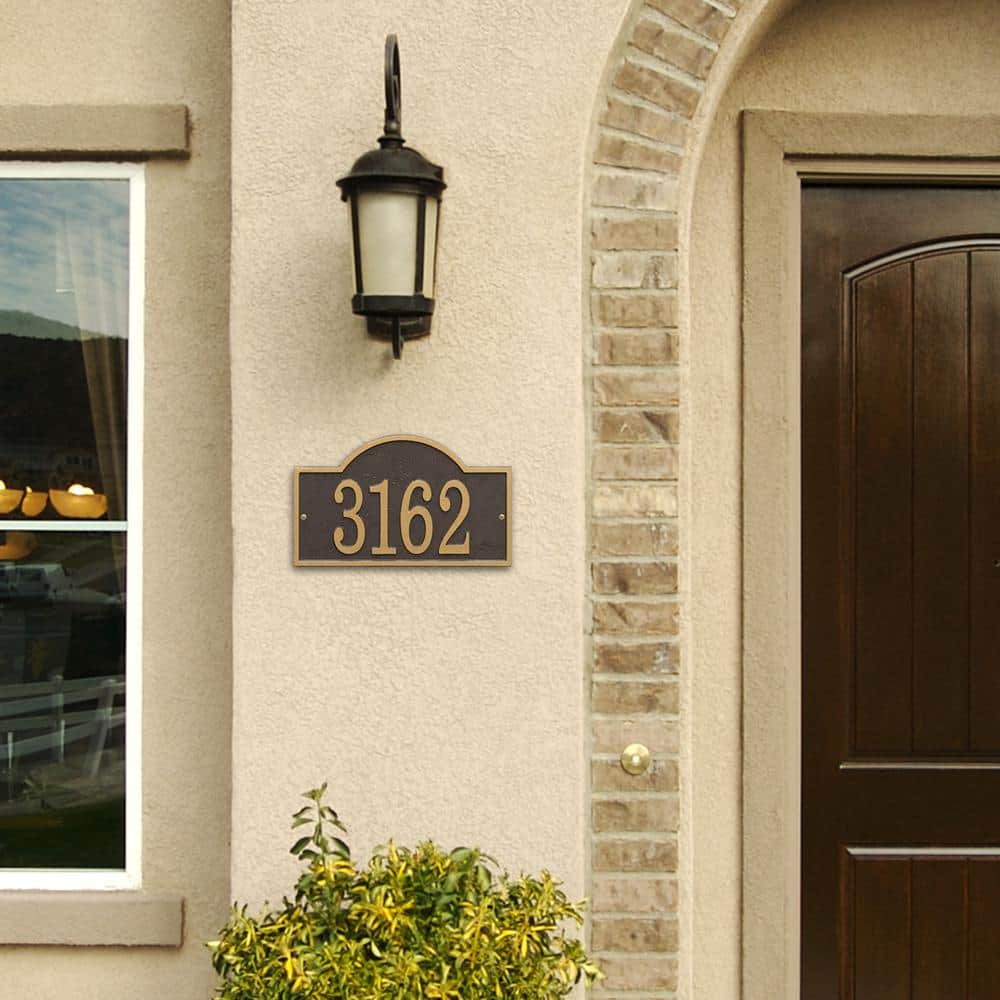 Fast and Easy Arch House Number Plaque, Bronze/Gold - Hercitys