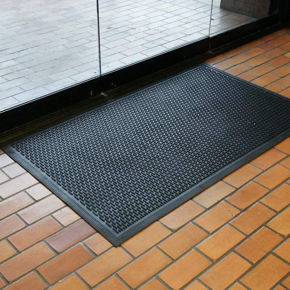 Dura-Scraper Linear 48 in. x 72 in. Black Commercial Rubber Indoor/Outdoor Entrance Door Mat - Hercitys