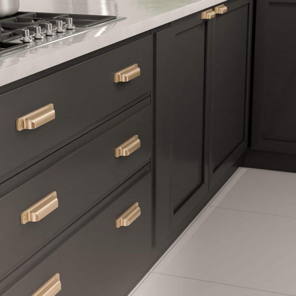 Torino Collection 5-1/16 in. (128 mm) Classic Champagne Bronze Cabinet Cup Pull - Hercitys