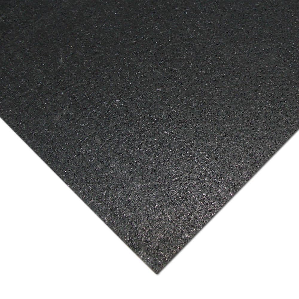 Elliptical Mat 3/16 in. x 48 in. x 84 in. Black Heavy-Duty Rubber Mat - Hercitys
