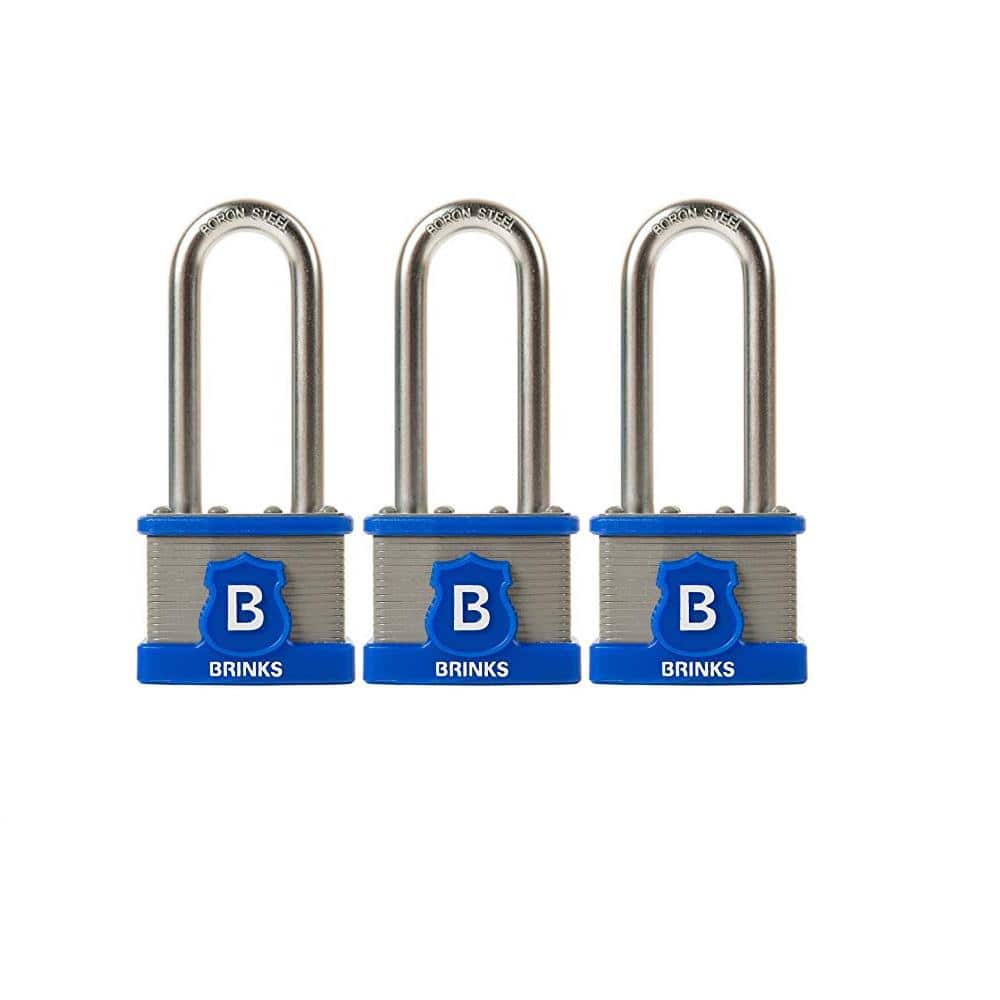 Commercial 44 mm Laminated Steel Padlock with 2-3/8 in. Boron Steel Shackle Keyed Alike (3-Pack) - Hercitys