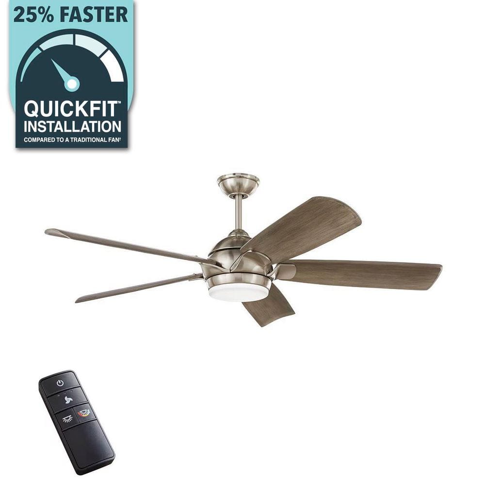 Camrose 60 in. White Color Changing Integrated LED Brushed Nickel Indoor Ceiling Fan with Light Kit and Remote Control - Hercitys