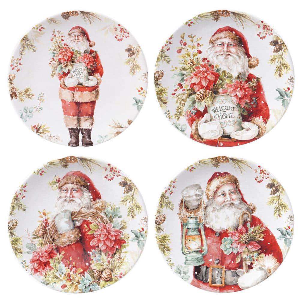9 in. Christmas Story Multicolored Earthenware Dessert Plate (Set of 4) - Hercitys