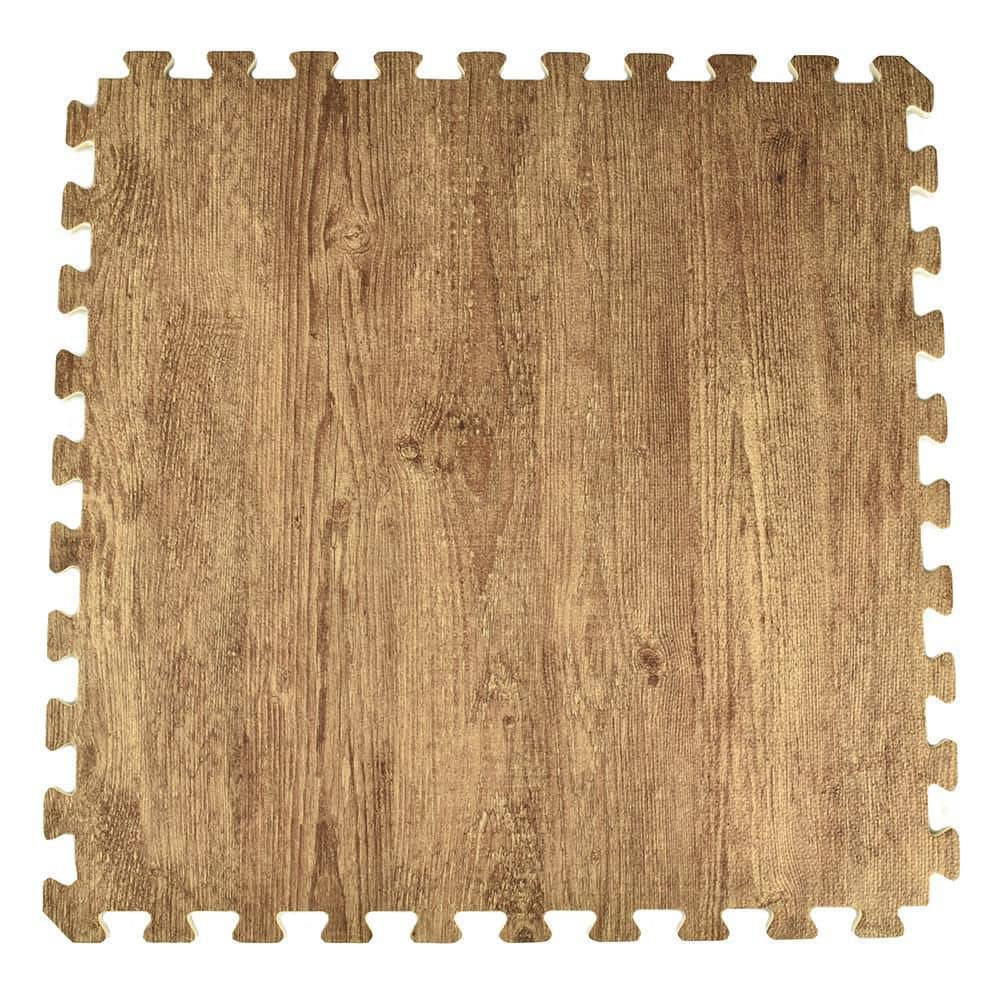 Foam Tiles Rustic Medium Wood Grain 24 in. W x 24 in. L Foam Home Interlocking Floor Tile (58.12 sq. ft.) (Case of 15) - Hercitys