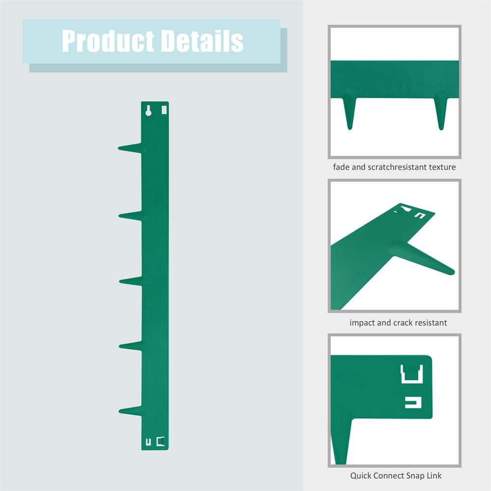 Landscape Edging, 42 in. x 8 in. x 0.2 in. Green Waterproof Garden Borders, Heavy Duty Corten Steel Edging (2-Pack) - Hercitys