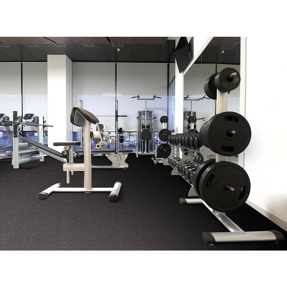 Titan Tile Black 18 in. x 18 in. Rubber Tile Flooring (6-Pack) - Hercitys