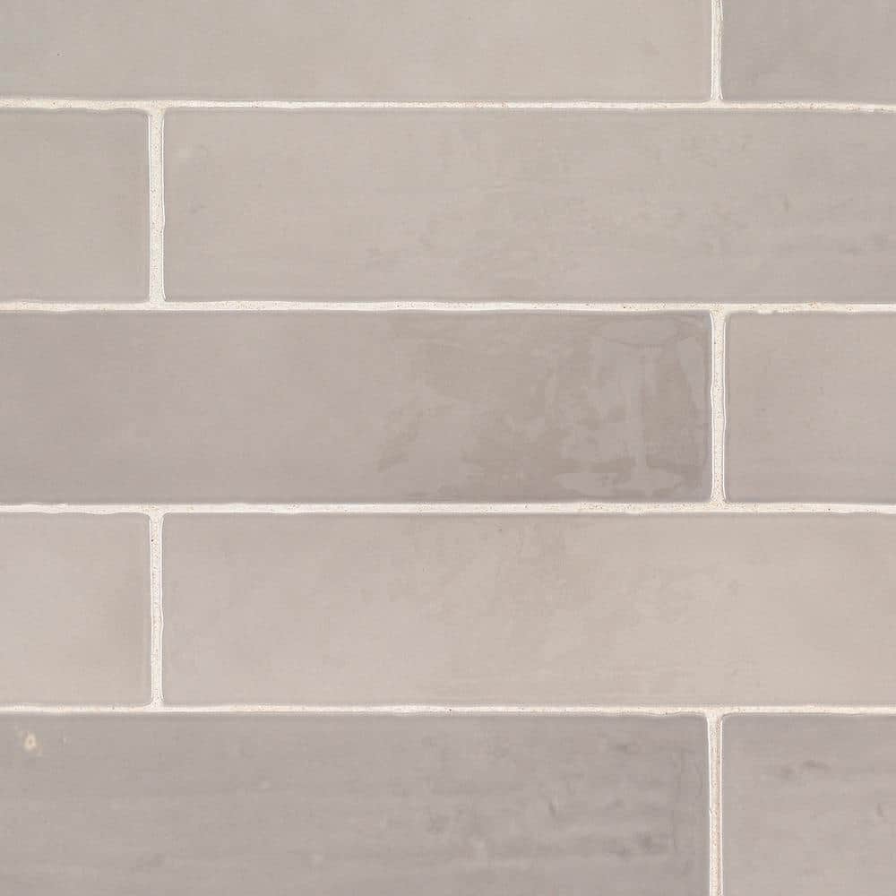 Taza Grey 2.5 in. x 9.75 in. Glossy Textured Ceramic Wall Tile (5.38 sq. ft./Case) - Hercitys