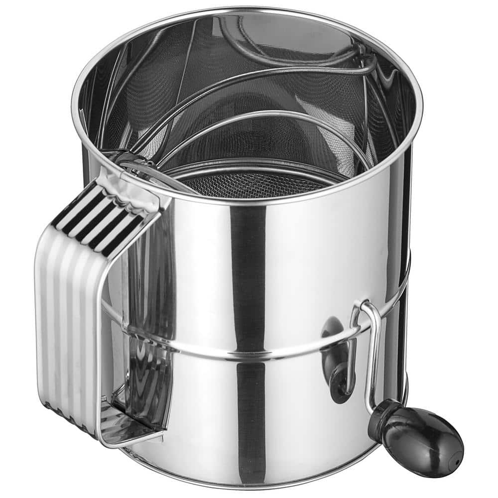 8-Cup Stainless Steel Rotary Sifter - Hercitys