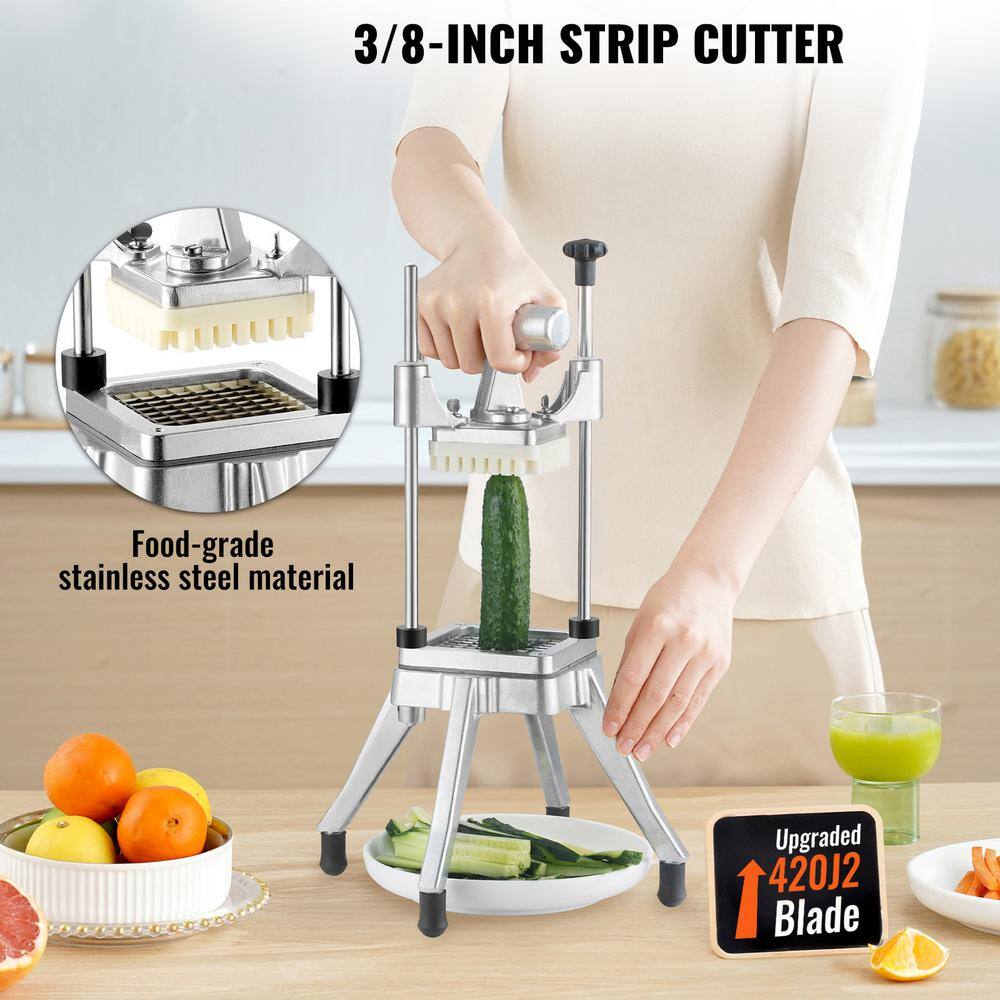 Commercial Vegetable and Fruit Chopper, 3/8 in. Heavy-Duty Food Dicer, French Fry and Onion Cutter - Hercitys
