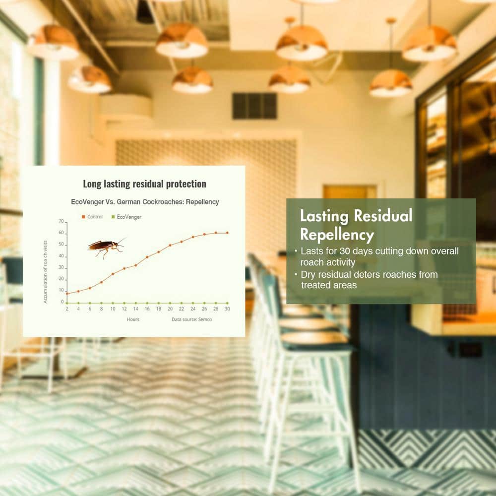 Roach Insect Killer/Repellent by EcoRaider 16 oz., Fast Kills, 4-Week Deterrence, Plant-Based, Child/Pet-Safe - Hercitys