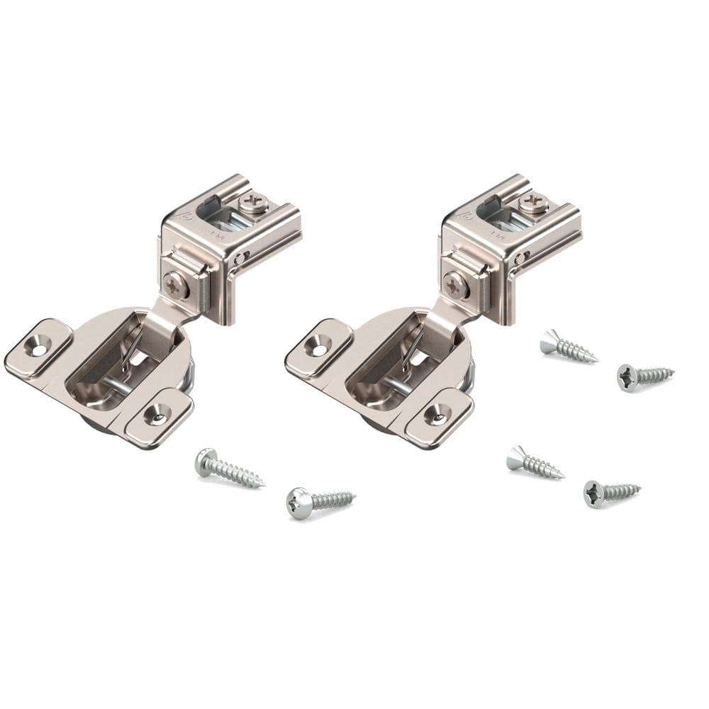 COMPACT Series 35 mm Spring Closing 1-1/4 in. Overlay for Face Frame Cabinet Wrap-around Hinge (2-Pack) - Hercitys