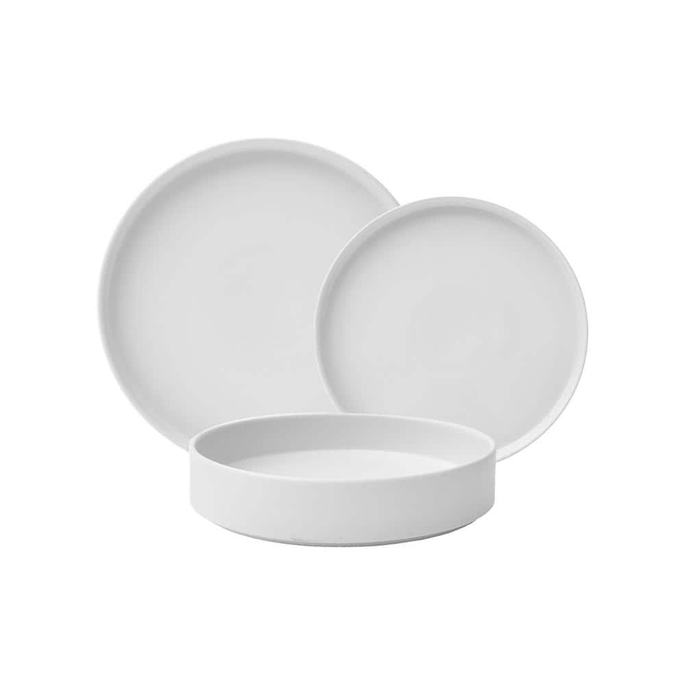 Kaden 12-Piece Modern White Porcelain Dinnerware Set (Service for 4) - Hercitys