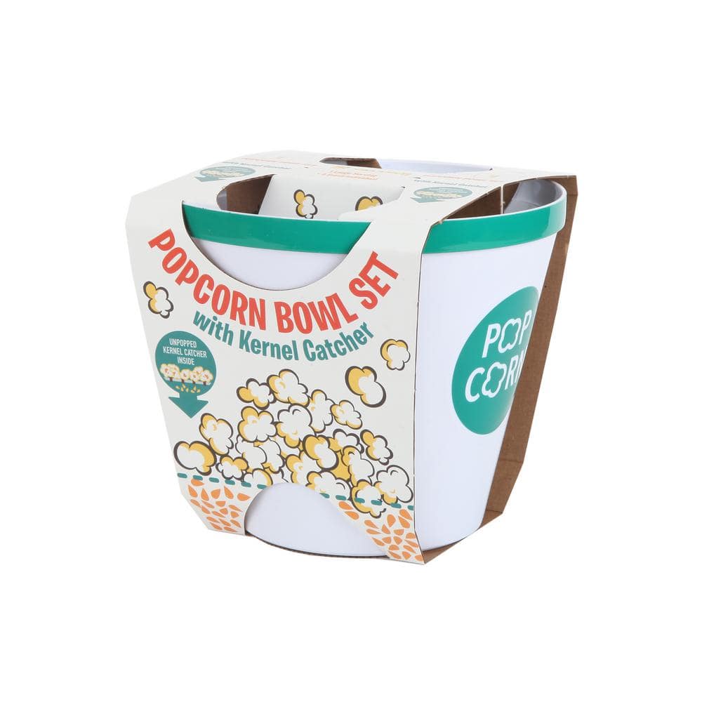 6 qt. 5-Piece Teal Popcorn Bowls with Kernel Catcher Set - Hercitys