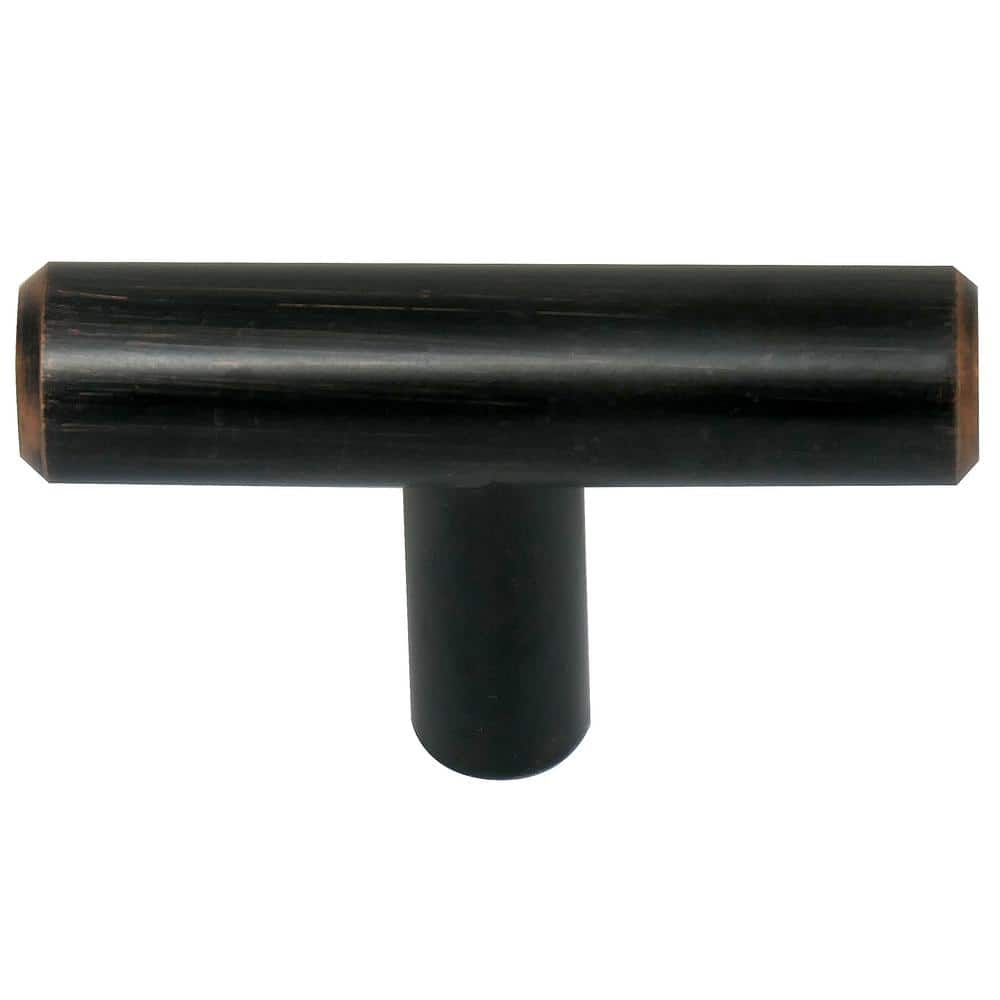Melrose 2 in. Oil Rubbed Bronze T-Bar Cabinet Knob (10-Pack) - Hercitys