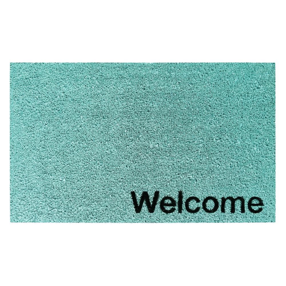 Collins Cyan Pastel Welcome Doormat,17″ x 29″ - Hercitys