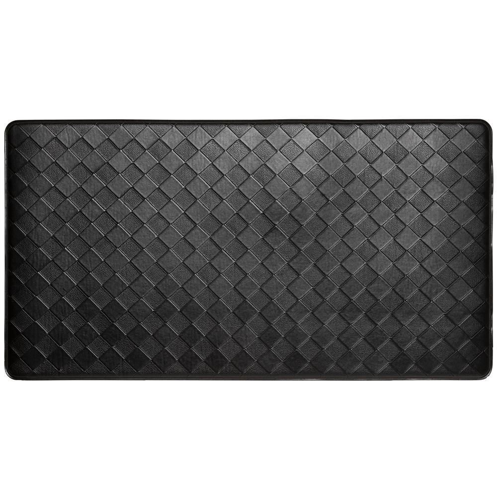 Trenton Solace Black 17 in. x 39 in. Anti Fatigue Kitchen Mat - Hercitys