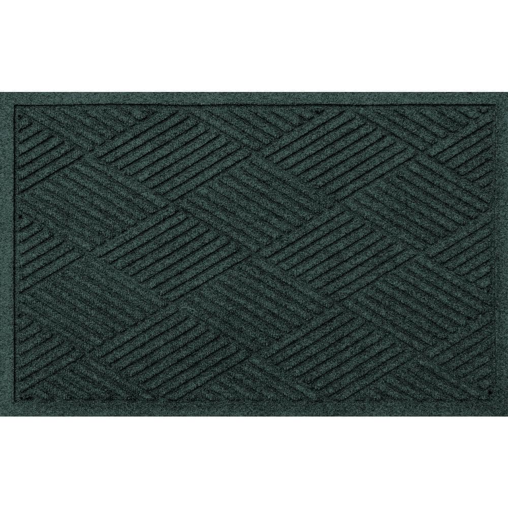 Waterhog Diamonds 23 in. x 35 in. PET Polyester Indoor Outdoor Door Mat Evergreen - Hercitys