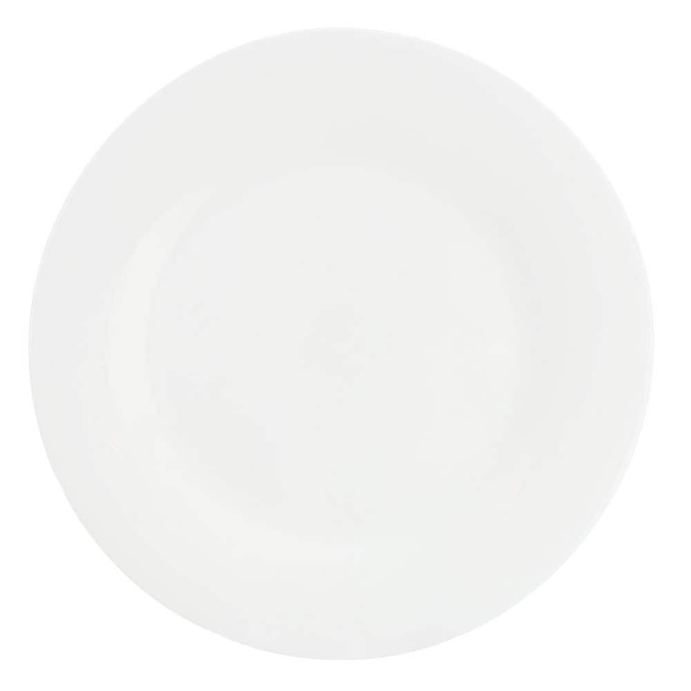 Gibson Ultra White Shadow 12 Piece Opal Glass Dinnerware Set in White - Hercitys