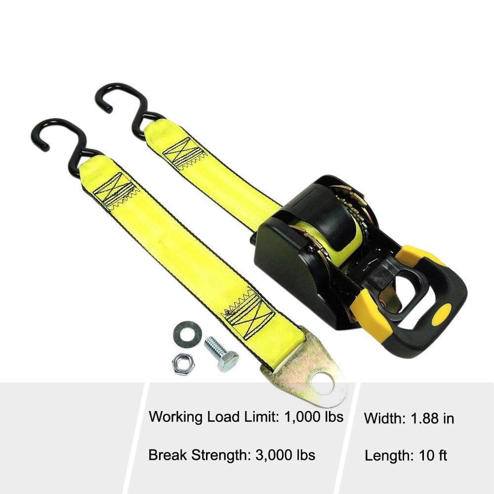 Retractable Ratchet 10 ft. x 1 7/8 in. 1000 lbs. - Hercitys
