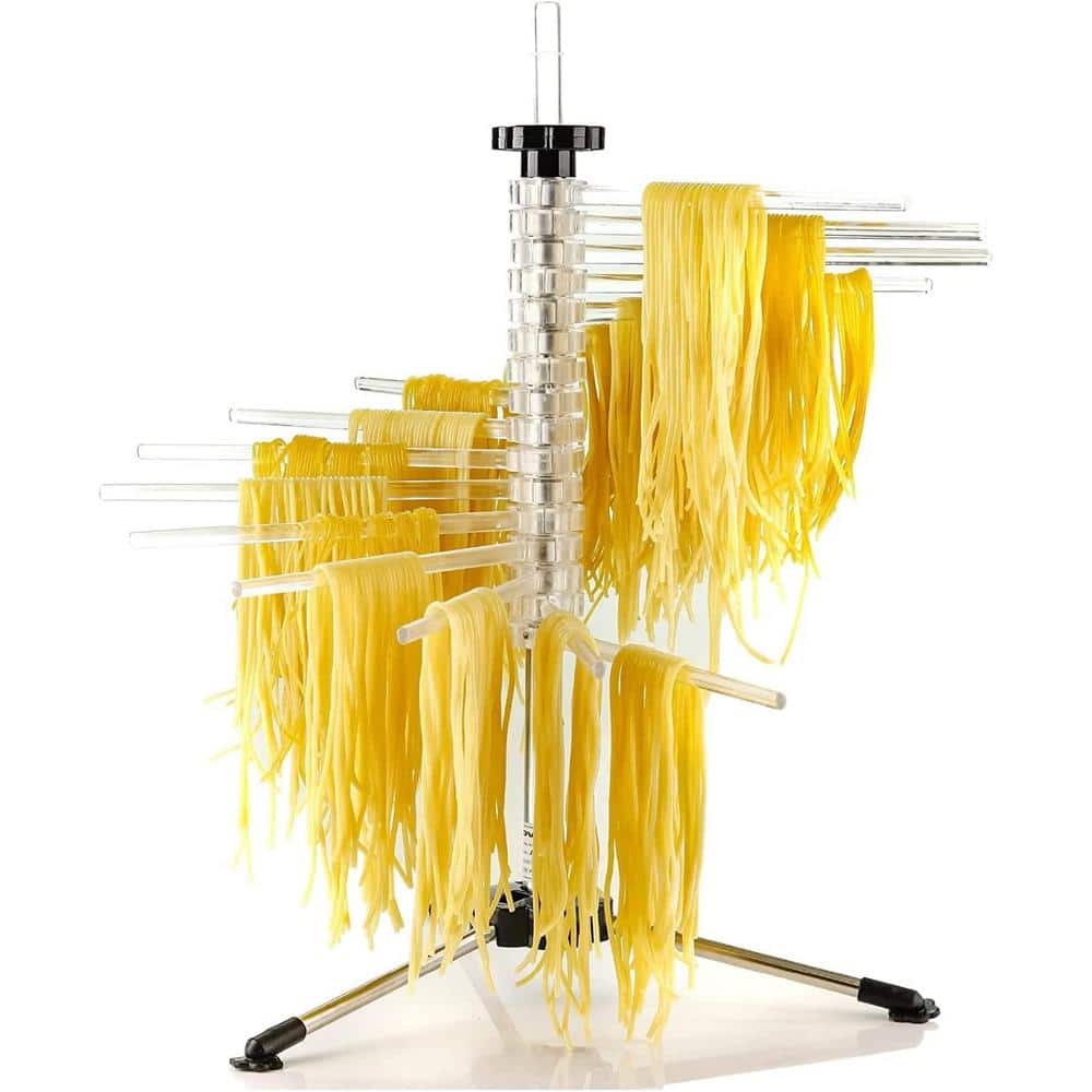 BPA-Free Acrylic Spiral Drying Rack Wand, Pasta Maker Accessories, 3-Legged Sturdy Base (ACPPA900C) - Hercitys