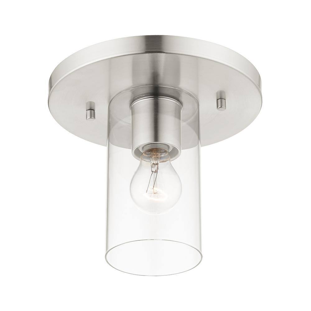 Zurich 1 Light Brushed Nickel Flush Mount - Hercitys