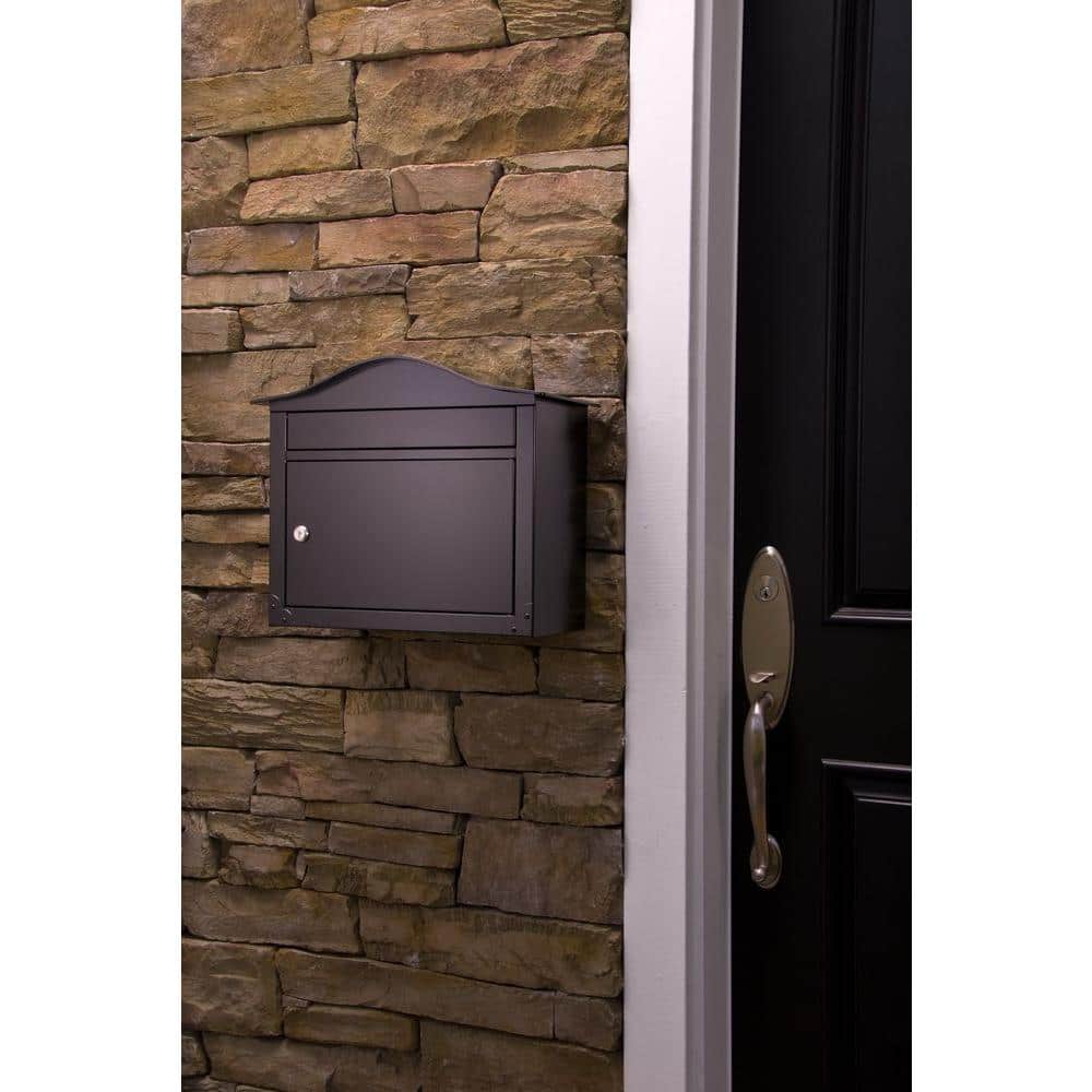 Saratoga Black, Medium, Steel, Locking Wall Mount Mailbox - Hercitys
