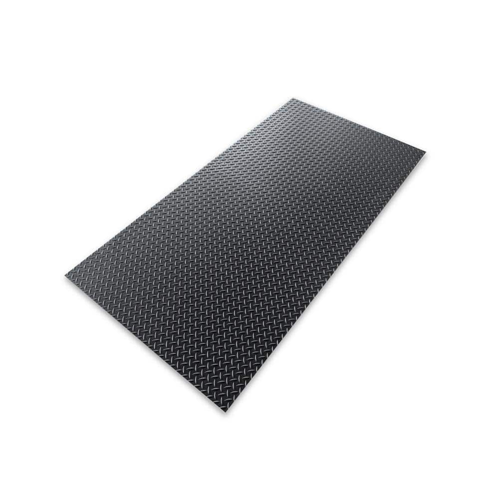 Black 3 ft. W x 6 ft. L Diamond Vinyl Fitness Equipment and Utility Mat (18 sq. ft.) - Hercitys