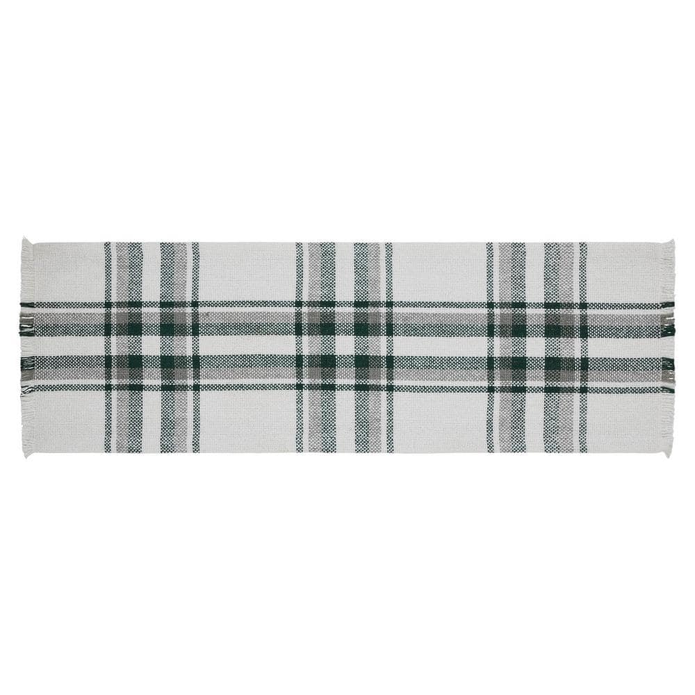 Harper 8 in. W x 24 in. L Green Plaid Cotton Polyester Table Runner - Hercitys