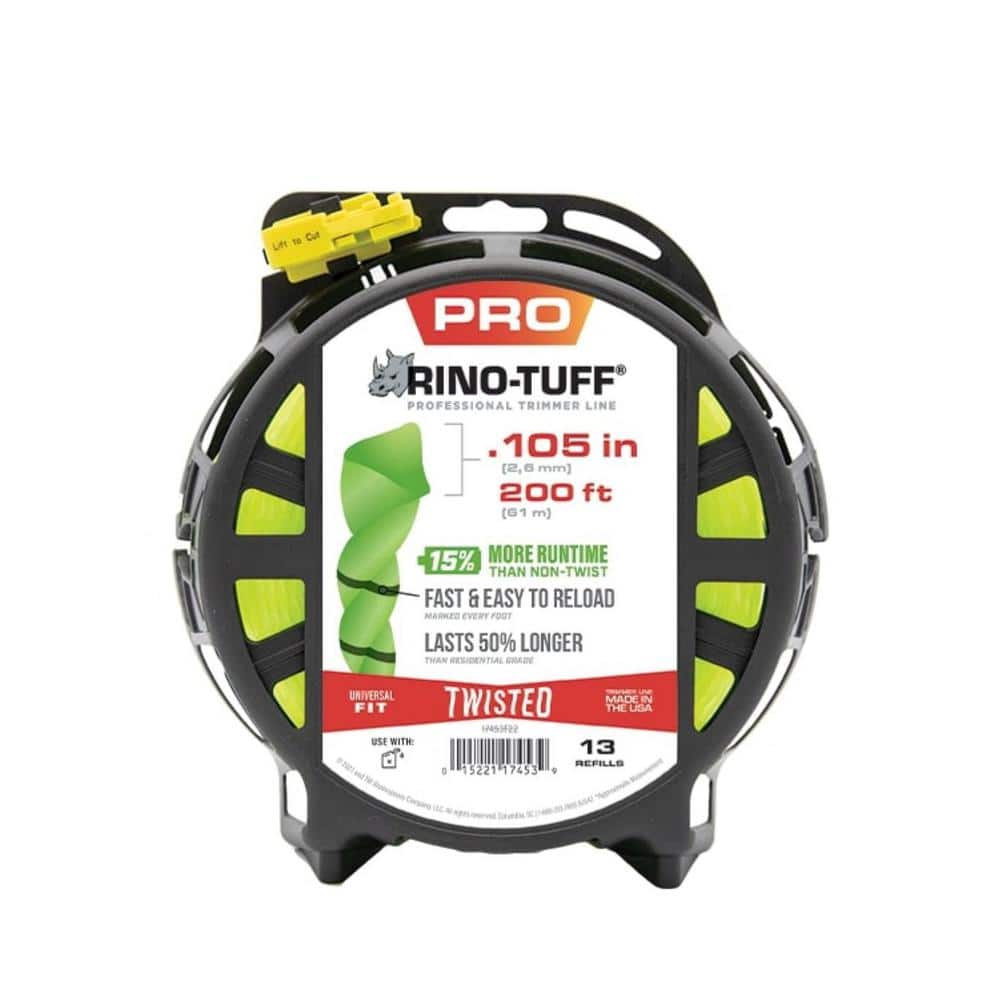 Universal Fit 0.105 in. x 200 ft. Pro Twisted Line for Gas and Select Cordless String Grass Trimmer/Lawn Edger - Hercitys