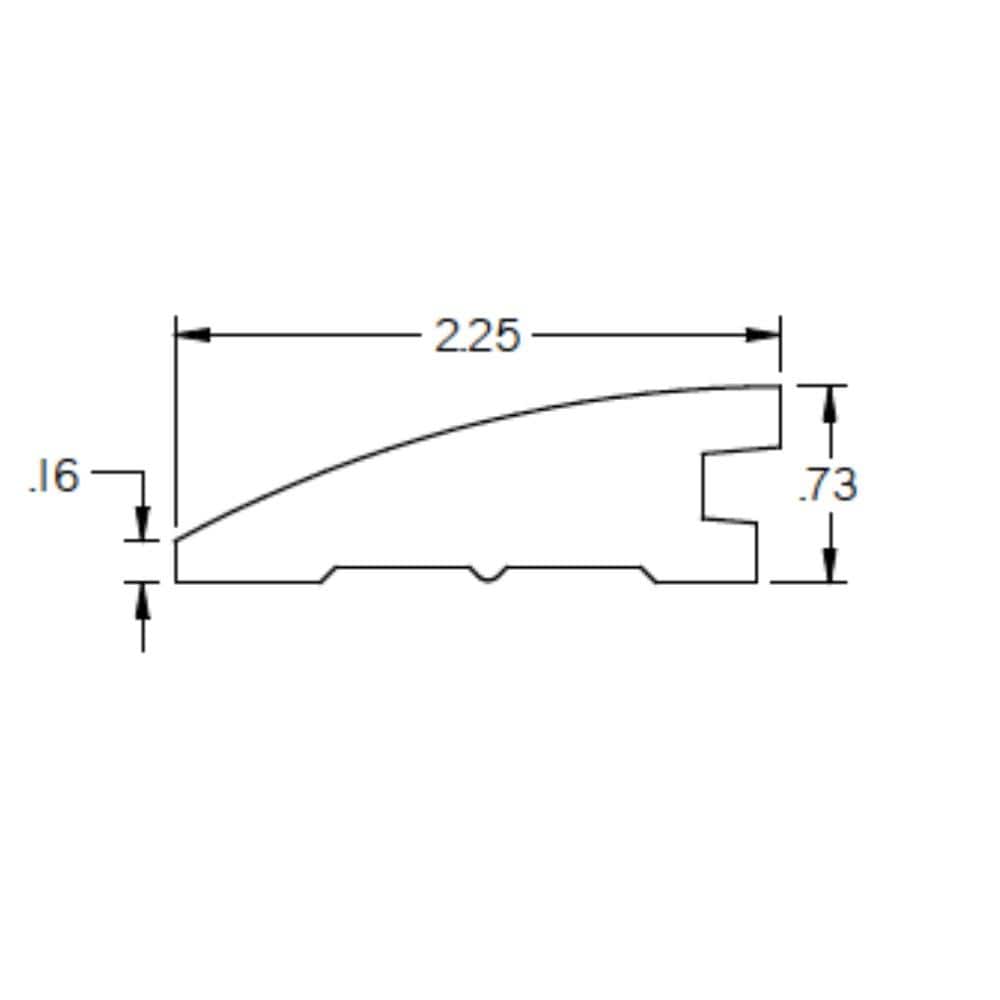 Aconite 0.38 in. Thick x 2 in. Wide x 78 in. Length High Gloss Wood Reducer - Hercitys