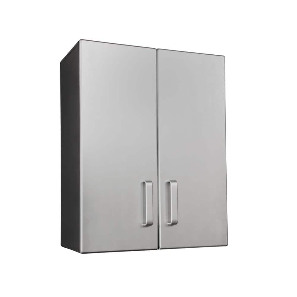 Metallic Series 1-Piece Composite Garage Storage System in Black (24 in. W x 30 in. H x 13 in. D) - Hercitys