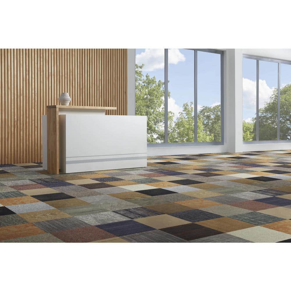 Versatile – Assorted – Multi-Colored Commercial/Residential 24 x 24 in. Peel and Stick Carpet Tile Square (40 sq. ft.) - Hercitys