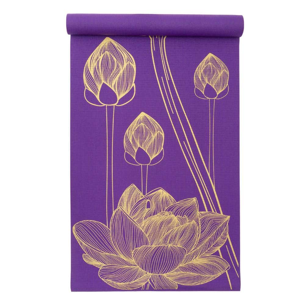 Floret 72 in. L x 24 in. W x 3/16 in. T Inspired Design Print Yoga Mat Non Slip (12 sq. ft.) - Hercitys
