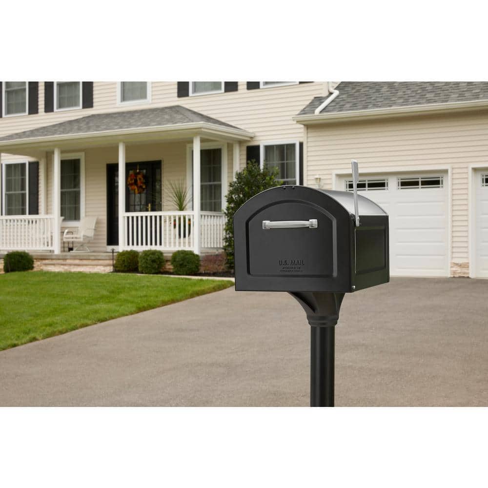 Centennial Black, Extra Large, Steel, Mailbox and Decorative Post Combo Kit - Hercitys